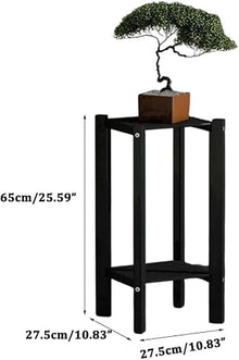 Bamboo Flower Rack Utility 2 Tier Plant Stand Rack Multiple Flower Pot Holder Shelf Indoor Outdoor Planter Display Shelving Waterproof Plant Shelf Creative Storage Rack For Corner Patio Garden