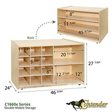 Contender 2-in-1 Mobile Bookcase Unit with 12 Slots Natural