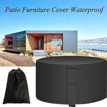Covers Round 126x37in, Garden Furniture Cover with Air Vent, Patio Furniture Cover Waterproof, Outdoor Dining Set Cover, Heavy Duty 420D Oxford Circular Table Cover (Black 150x35in)