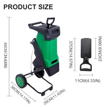XygZythror Heavy Duty Garden Shredder Mulcher, 2400w Electric Wood Chipper & Garden Shredder, for Leaf Grinder Tree Shredder 40 Mm Cutting Diameter Green