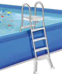 errzom Double Sided Above Ground Pool Ladder, Pool Step Ladder for Above Ground Pools, Deck Ladder with Slip-Resistant Steps, Supports 500 LBS - for 52'' Above Ground Pools, Pool Stairs