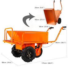 MINGYIHUI Electric Wheelbarrow,Wheel Barrow Heavy Duty,Powered Wheelbarrow,48v 20ah, 1500w Motor with a Maximum Capacity of 881 Pounds Suitable for Working in Various Environments