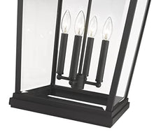 Z-Lite 4 Light Outdoor Chain Mount Ceiling Fixture Black