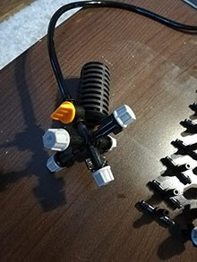 Hanging Misting Nozzle with Valve kit Cross Atomizing Nozzle Fog Water Sprayer Greenhouse Drip Irrigation 1 Set (Size : 4-Ways) ()