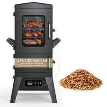 Large Vertical Electric Smoker Grill – 633 sq in | 4-Rack BBQ Smoker with Built-in Meat Probe, Wood Chip Loader &Weather-Resistant Cover – Perfect for Steak, Fish, Ribs (Black)