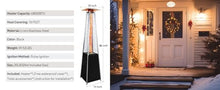 48,000 BTU Outdoor Patio Heater – 360° All-Round Heat, Triple Safety Protection, Detachable Wheels & Protective Cover | Propane Pyramid Heater for Commercial/Residential Patio, Garden, Poolside