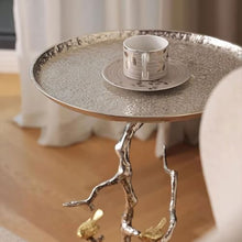 ENGENDER Couch Side Table Home Silver Vine Sofa Side Table Porch Storage Flower Stand Narrow End