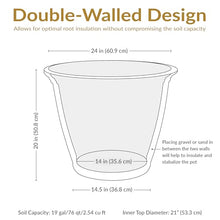 Sunnydaze Anjelica 24'' Large Plastic Planter Pot for Plants, Slate, 3pk