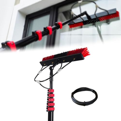 Window Cleaning Equipment with 55 cm Extended Brush Head, Photovoltaic Panel Cleaning Kit, 180°Flexible Rotate Brush Head, for Cleaning Solar Photovoltaic Panels,12m(39ft)
