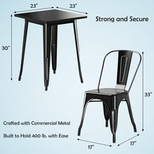 23" x 23" Metal Bistro Table Set – 3 Piece Indoor Outdoor Cafe Seating for Patio or Restaurant