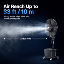 Misting Fan with 12 Gal Water Tank and 4 Ice Packs, Adjustable Height