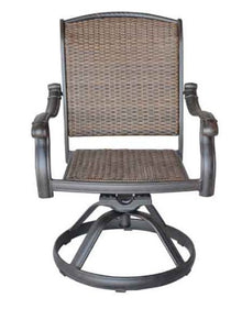 Patio Land Santa Clara Outdoor Set of 6 Swivel Rocker Dining Chairs Dark Bronze Cast Aluminum, LD6278-11
