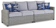 Signature Design by Ashley Naples Beach Casual Outdoor Loveseat Set of 2 with Cushions and Throw Pillows Grey
