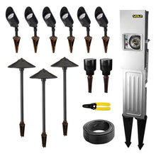 VOLT 12V 6 Spotlight 3 Path Light LED Outdoor Lighting Starter Kit (Black)
