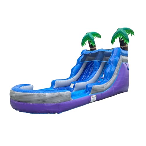 POP JUMP 13ft Tropical Inflatable Wet Dry Water Slide with Pool & Blower