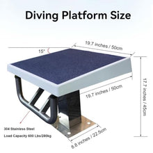 JLFTHYLL Diving Board Professional,304 Stainless Steel Diving Board,15°Inclined Professional Diving Platform,Anti Slip Rubber Surface,Pool Starting Platform for Swim Meets & Team Training