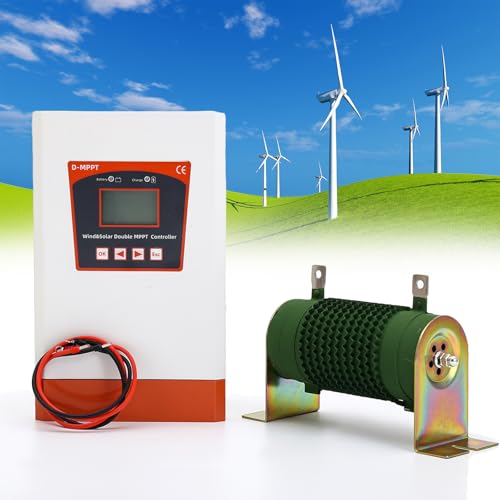 12000W off Grid with Unloader Hybrid Wind Solar Controller, Auto 12/24V 24/48V Dual MPPT Charge Boost, Max 8000W Wind Turbine Generator 4000W Solar Panel, Home Street Light Controller,24V/48V Auto