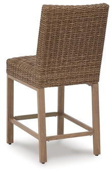 Signature Design by Ashley Walton Bridge Armless Cushioned Bar Stool Set of 2 Light Brown