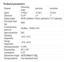 Mechanivis Aluminium Alloy Ultrasonic Wind Speed and Wind Direction Weather Station
