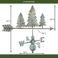 Good Directions Patina Copper Pine Trees Weathervane – Decorative Rooftop Accent for Barns, Homes, Sheds, and Cupolas – Durable & Handcrafted