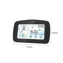 ASWRTYJO ABS Multifunctional Electronic Thermometer Hygrometer Clock Indoor Outdoor