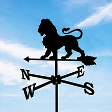 Metal Weathervane Outdoor Iron Wind Vane Stainless Steel Yard Weather Vane Wind Direction Indicator Lion Wind Measuring Tool (Lioness) (Male Lion)