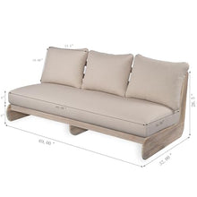 Merax Outdoor Acacia Wood Low 3-Seater Lounge Sofa