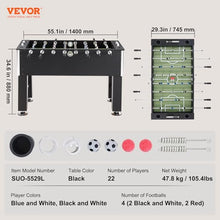 VEVOR 55-Inch Foosball Table with 4 Balls & Cup Holders Black
