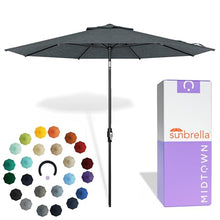 Midtown Umbrellas Swilt - 9 Ft Patio Umbrella, Cast Slate Canopy