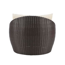 Linon Rowan Brown and Cream Oversized Resin Wicker Outdoor Snuggle Chair