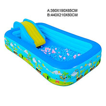 LSSOAZZVVN Outdoor Inflatable Swimming Pool Foldable Inflatable Slide Pool Kids Swimming Pool Water Fun Bathtub Folding Adult Bath Tubs Dog Pet Bath for Home Backyard Garden (B:440X210X