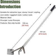 Large Size Sapling Puller, Steel Leverage Post Puller Tool 92-132 cm For Wood Fence And Tree Root Extraction(132 cm (52 inch))