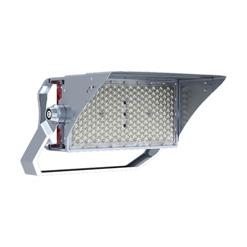 Xapolu 650W LED Stadium Flood Lights with 30° Beam Angle, 97500lm Super Bright Outdoor Sport Light (2600W Metal Halide Eqv.), IP66&10KV, 277-480V 0-10V Dim LED Ballpark Lights, UL Listed