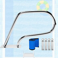 Pool Handrails Swimming Pool Safety Hand Rail, Stair Pool Hand Rail Rated 250Lbs Load Capacity, Pool Handrail with Blue Grip Cover, Screws/32 * 39 inch ()
