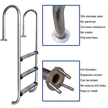LMMIAMZ Stainless Steel Swimming Pool Ladder - Non-Slip 2/3 Step Climbing Steps with Handrail, Durable Indoor/Outdoor Design, Thickened Tube Wall (1.5mm, Silver-B)