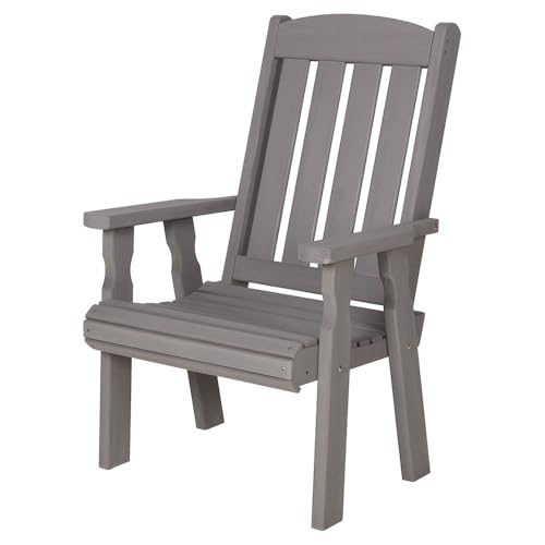 Amish Casual Heavy Duty 600 Lb High Back Mission Treated Patio Chair (Semi-Solid Grey Stain)