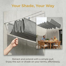 Patio Pergola Shade Cover， Retractable Canopy Replacement, Outdoor Pergolas Covers， for Patio, Sun Shades Cloth with Slide-On Wire Cable for Deck Gazebo Backyard,(W2*L9m/W6.56*L29.53ft)