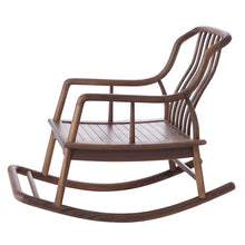 BALANBO Rocking Chair Black Walnut Wood Patio Rocking Chairs Outdoor Rocking Chair & Indoor Rocker for Garden Patio Balcony Backyard Porch Rocker with Cushion and Backrest