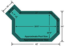 20' 6" x 39' 9" Grecian with 4' x 8' Left Step Loop-Loc II Super Dense Mesh In-Ground Pool Safety Cover