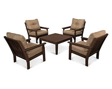 POLYWOOD® Vineyard 5-Piece Deep Seating Conversation Set in Mahogany/Sesame
