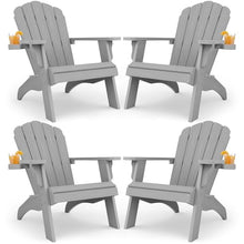 YEFU Oversized Adirondack Chair with Cup-Holder - Grey