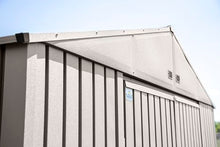 Arrow Shed Elite 14' x 16' Tall Outdoor Steel Storage Shed with High Gable and Lockable Doors Storage Building, Cool Grey