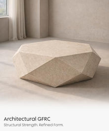 eldimer no.103 GFRC Concrete Coffee Table 35.4” - Handcrafted Round Modern Architectural Table, Weather Resistant, Indoor & Outdoor, 125 lbs Solid Cement Construction for Patio or Living Room