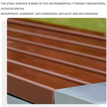 Outdoor Garden Bench, Metal Garden Bench, Two-Person Seat Backless Bench, Patio Bench Chair with Stainless Steel and Plastic Wood, Perfect for Backyard, Deck, Lawn, Poolside ( Size : 150*40*45cm )