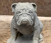 Concrete Massive Bulldog Figurine Real Size Bulldog Statue Solid Rock Pet Memorial