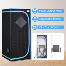 Full Body Far Infrared Sauna Tent – Portable Home Spa with Heating Foot Pad, Foldable Chair, Remote Control, Reading Light, and 700W Epoxy Resin Heating Panels – Easy Assembly, FCC Certified