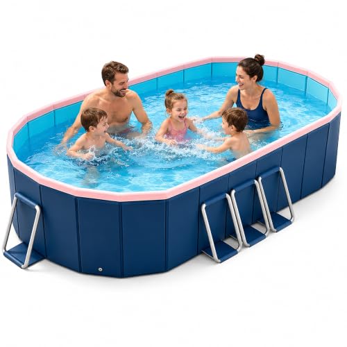 Hard Sided Fold Up Above Ground Family Pool, No Pump Kiddie Wading Pool