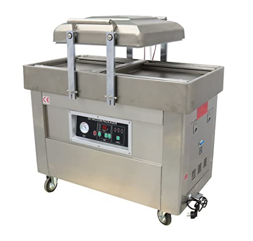 TECHTONGDA Stainless Steel Vacuum Sealer Packaging Machine Double Chamber 15.7inch Silver