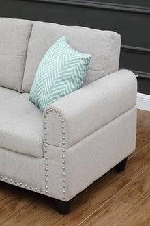 FANYE L-Shaped Modular Sectional Sofa Light Gray-a