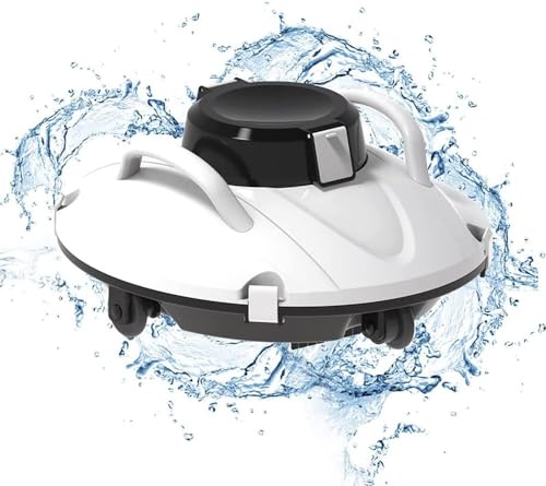 KANGJIEM Smart Pool Cleaning Robot, Robotic Pool Vacuum Cleaner, Cordless Automatic Pool Cleaner, Automatic Vacuum Cleaner,90 Mins Runtime, Automatic Robot Leaf